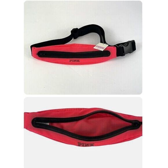 Victoria's Secret PINK Slim Running Fanny Pack Adjustable Pink Gym Nylon/Mesh - Picture 1 of 9